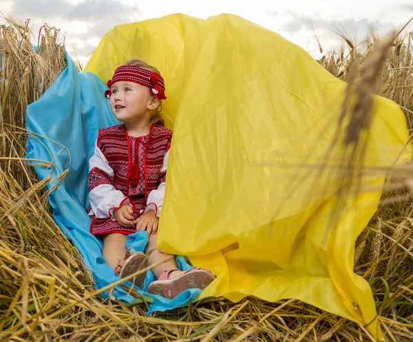 Kız Ukrayna ulusal kostüm — Stok fotoğraf