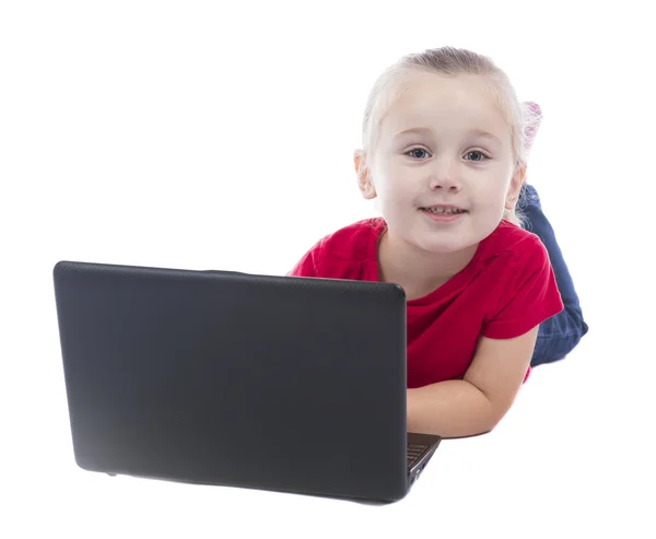 Barn vid datorn — Stockfoto