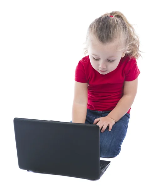 Child at the computer — Stock Photo, Image