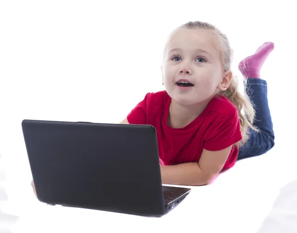 Child at the computer — Stock Photo, Image