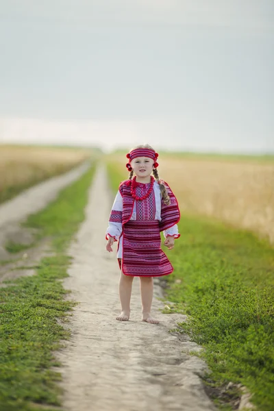 Kız Ukrayna ulusal kostüm — Stok fotoğraf