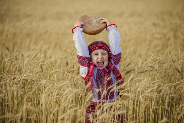 Barn i ukrainsk nasjonaldrakt – stockfoto