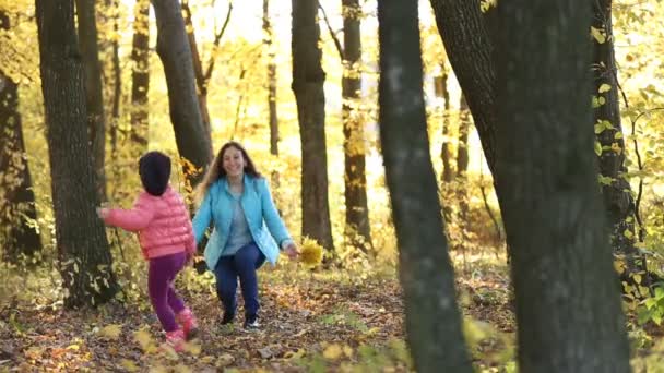 Matka z dzieckiem spacerem — Wideo stockowe