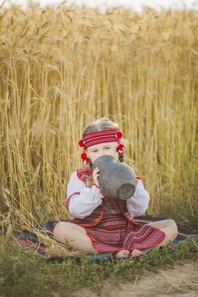 Kız Ukrayna ulusal kostüm — Stok fotoğraf