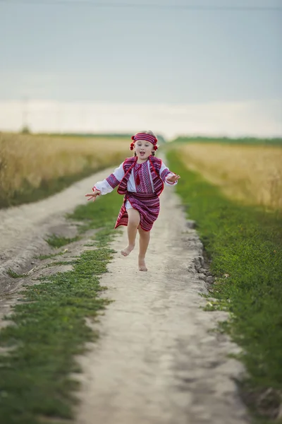 Flickan i den ukrainska folkdräkt — Stockfoto