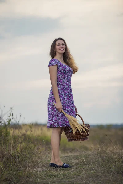 Ragazza sulla natura — Foto Stock