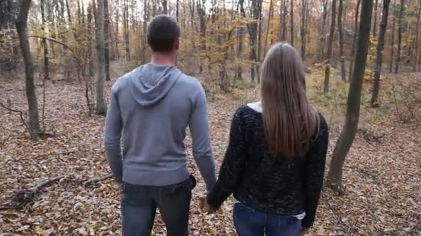 Casal andando na natureza — Vídeo de Stock
