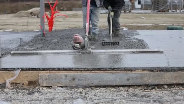 Leveling concrete specific units — Stock Video