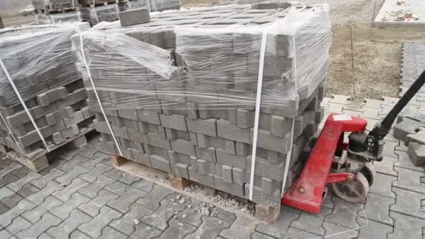 무거운 포장 석판 운반 손수레 — 비디오