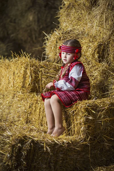 Girl in costume etsyonalnom — Stock Photo, Image