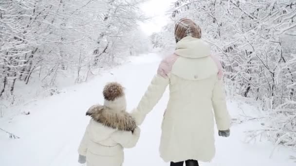 Мати з дитиною ходити — стокове відео