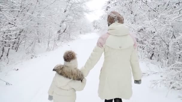 Matka s dítětem chůze — Stock video