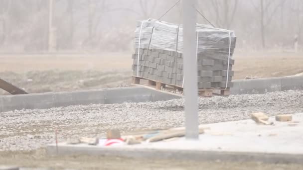 Transferencia de losas de pavimentación — Vídeo de stock