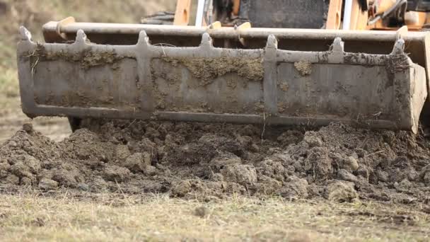 Bulldozer transports the ground — Stock Video