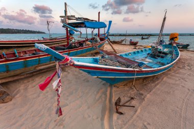 tekne, günbatımı, plaj