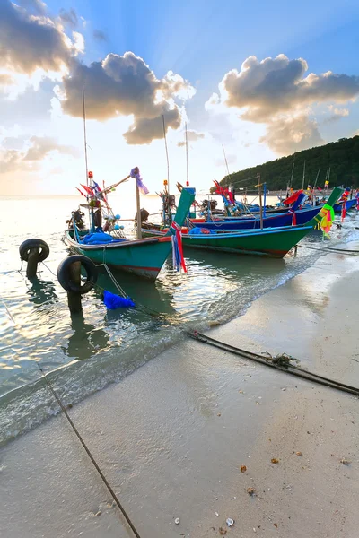 Boats, sky, beach — Stock Photo, Image