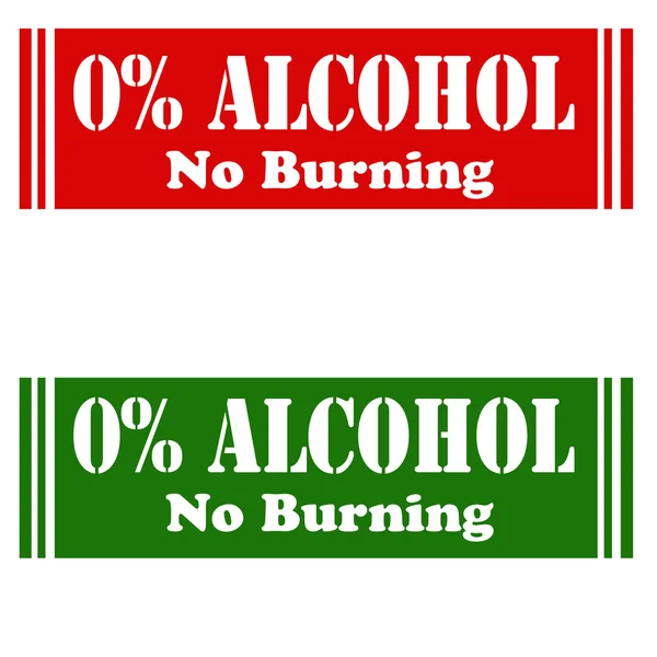 0% Sellos de alcohol — Vector de stock