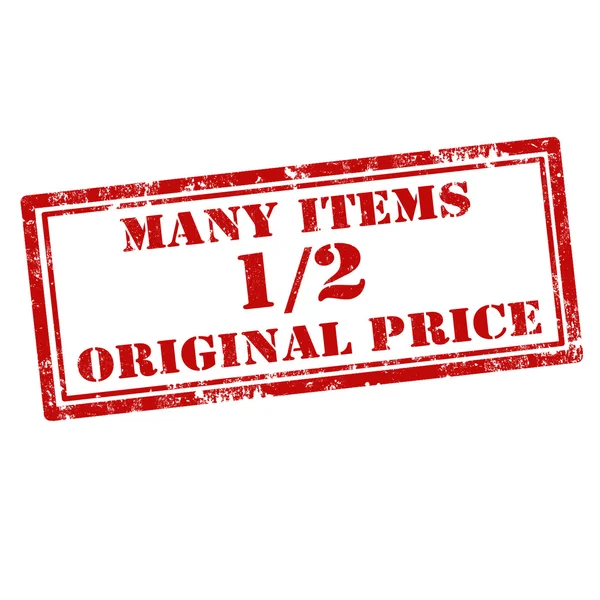 Many Items 1/2 Original Price — Stock Vector
