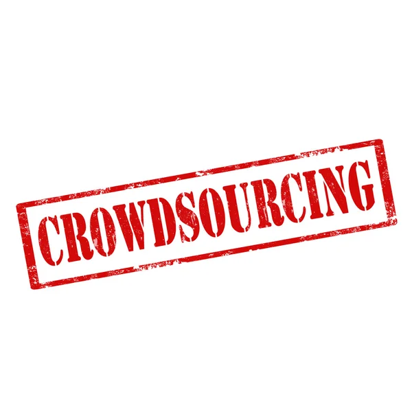 Crowdsourcing-kırmızı pul — Stok Vektör