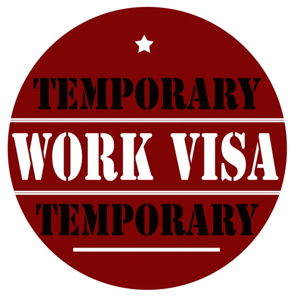 Visa de travail-label — Image vectorielle