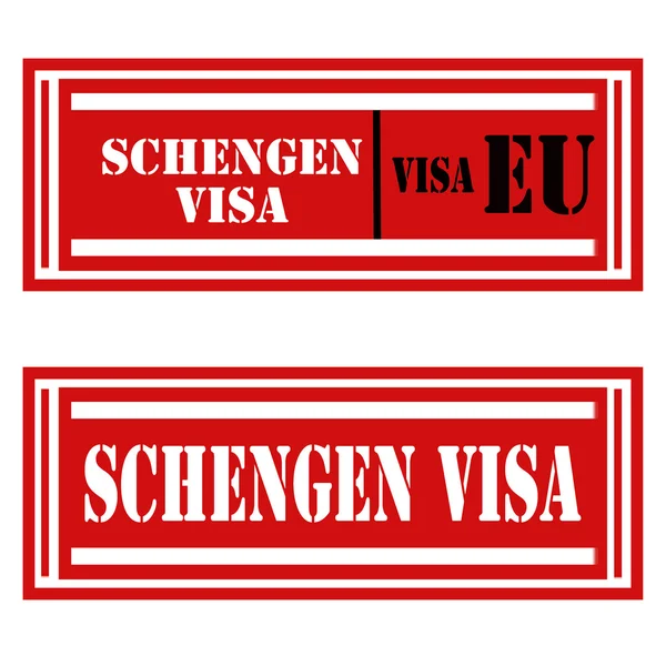 Timbres-visas Schengen — Image vectorielle