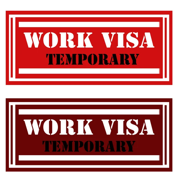 Work Visa-stamps — Stock Vector