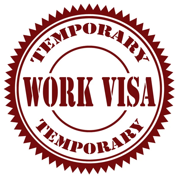 Timbre visa de travail — Image vectorielle