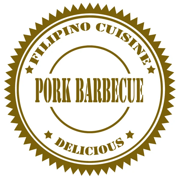 Pork Barbecue-stamp — Stock Vector