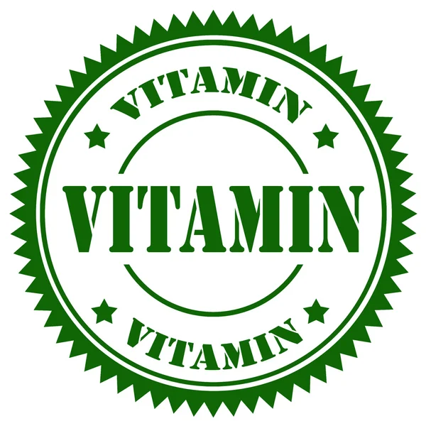 Sello de vitamina verde — Vector de stock
