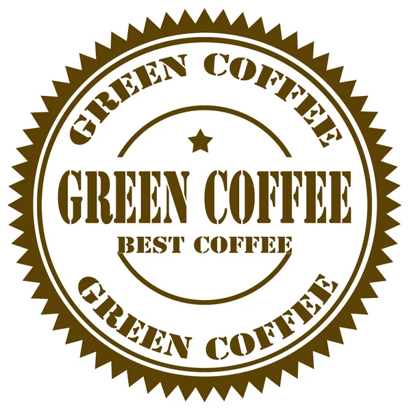 グリーン コーヒー スタンプ — ストックベクタ