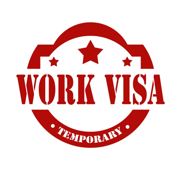 Timbre visa de travail — Image vectorielle