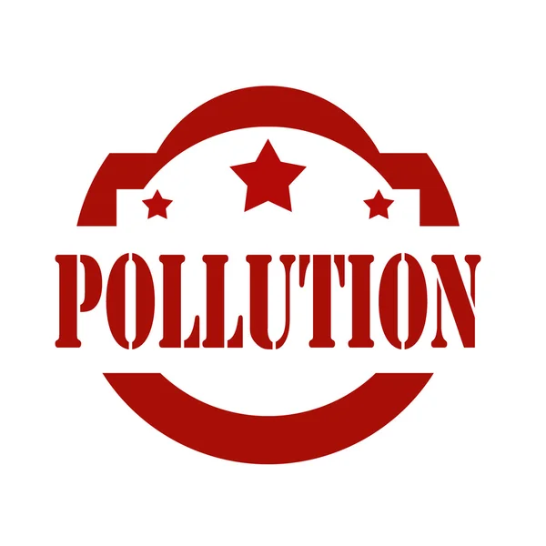 Pollution-red stamp — Stock Vector