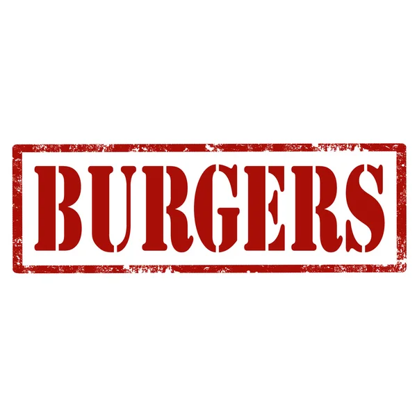 Sello hamburguesas-rojo — Archivo Imágenes Vectoriales