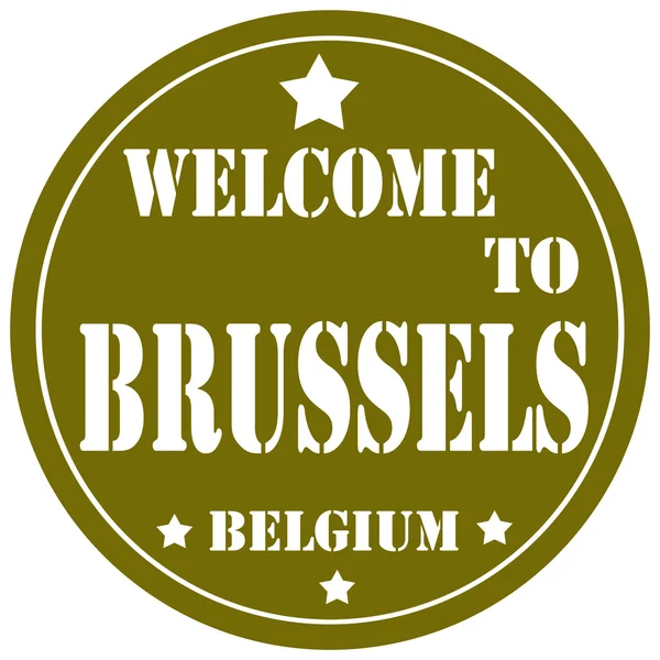 Witamy w Brukseli etykieta — Wektor stockowy