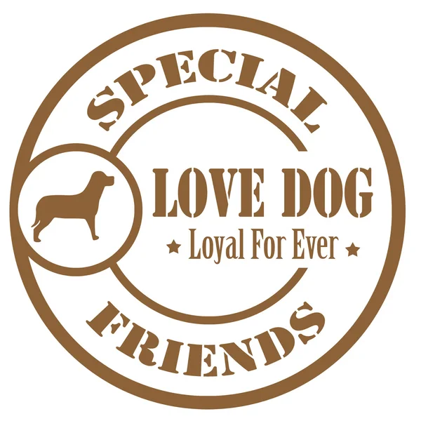 Love Dog-stamp — Stock Vector