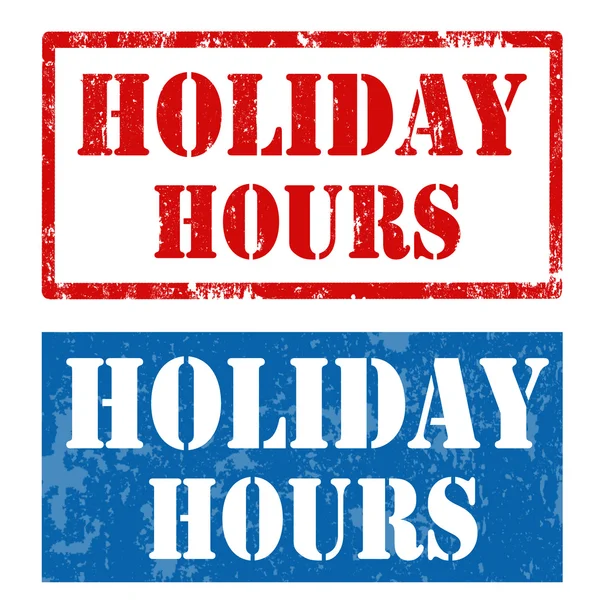 Holiday Hours-stamps — Stock Vector