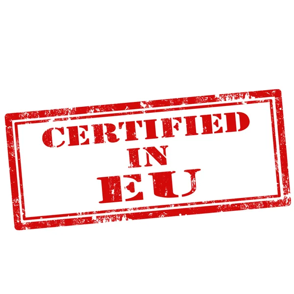 Certificado em eu-carimbo — Vetor de Stock