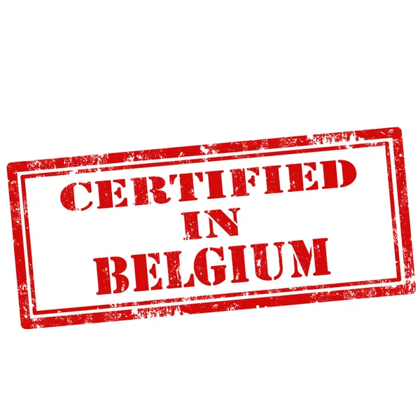 Certified In Belgium-stamp — Stock Vector