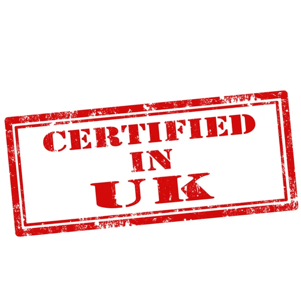 Certified In UK-stamp — Stock Vector