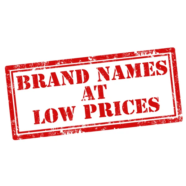 Marca nombres a precios bajos — Vector de stock