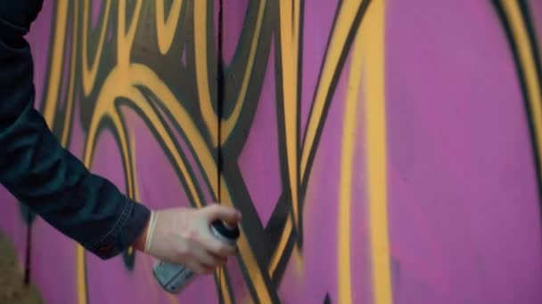 Artysta graffiti, malowanie na ścianie Wideo Stockowe bez tantiem