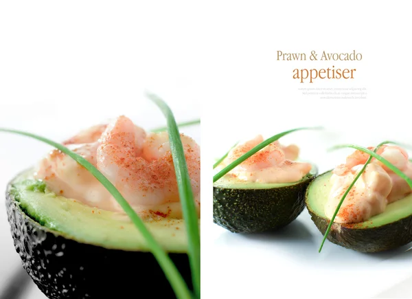 Antipasto gamberetti e avocado — Foto Stock