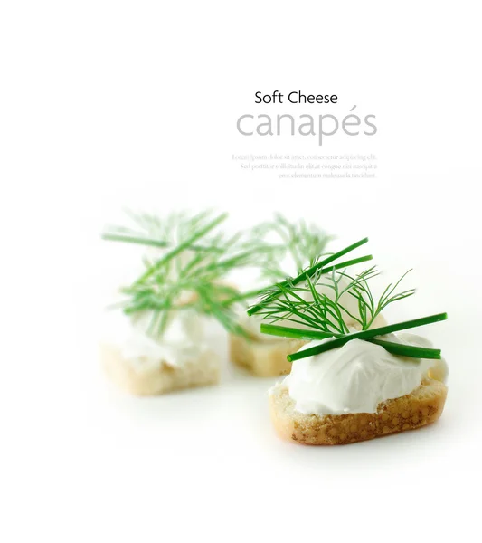 Zachte kaas Canapes — Stockfoto