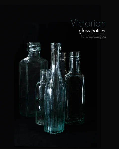 Botellas de vidrio victoriano — Foto de Stock
