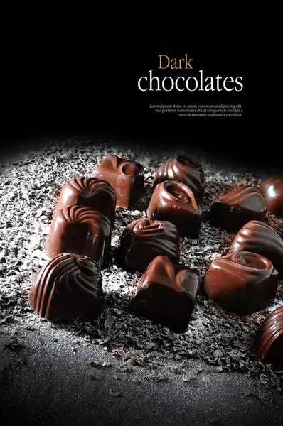 Cioccolatini fondenti — Foto Stock