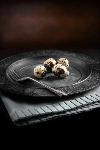 Rustic Quails Eggs — Stock Photo, Image