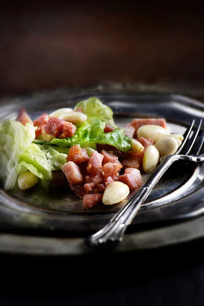 Pancetta and Lettuce Salad — Stock Photo, Image