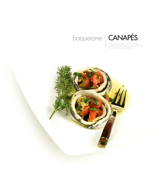 Canapés de Boquerone — Foto de Stock