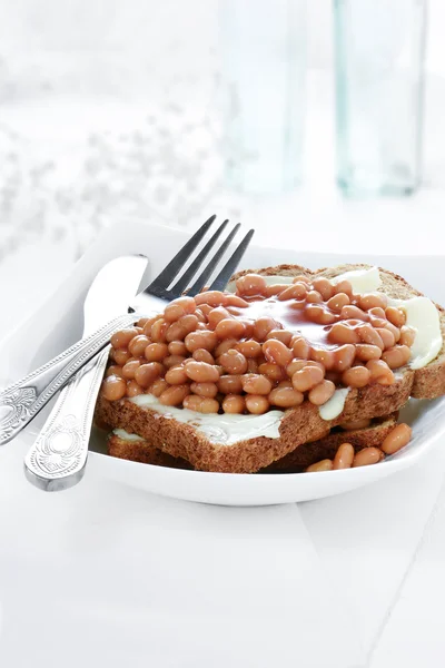 Tost Üstünde Fasulye — Stok fotoğraf