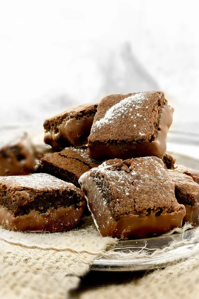 Brownie de chocolate Macro — Fotografia de Stock